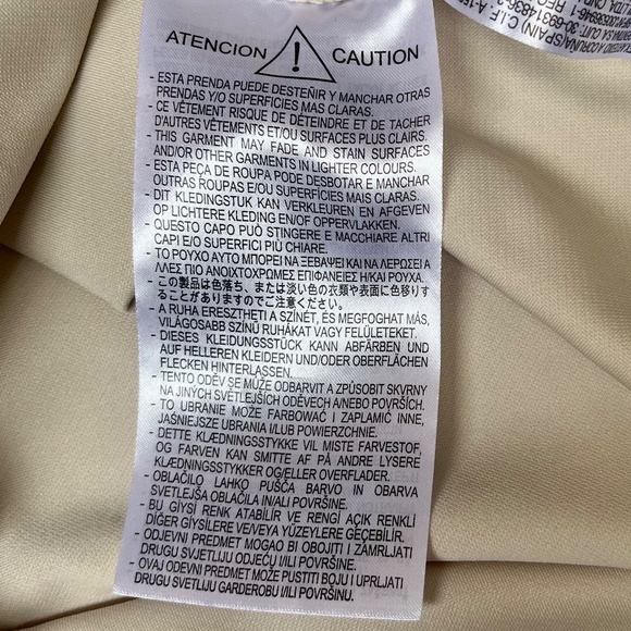 Zara Shift Dress Ecru Faux Suede Chic Mini Women's Size Small - Picture 13 of 14